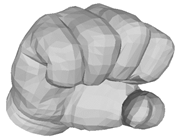 A fist with a finger pointing

Description automatically generated